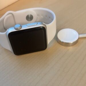 Apple Silver and White Smartwatch with Magnetic Charger